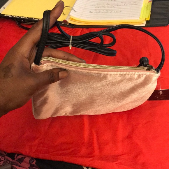 8 Inches Long Pale Pink Crossbody Purse - Picture 3 of 5